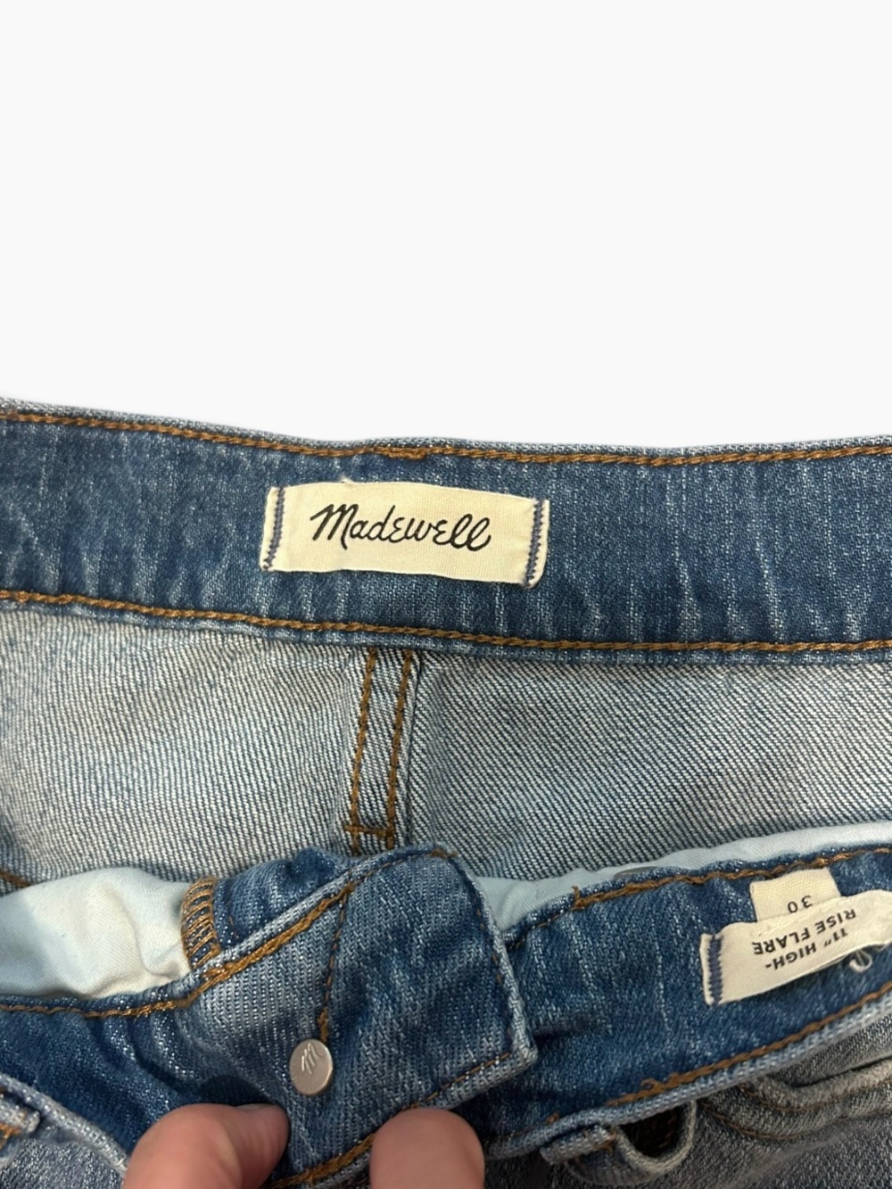 Madewell 11" High-Rise Flare Jeans in Classic Blue Wash — Size 30 NEW - Picture 4 of 6